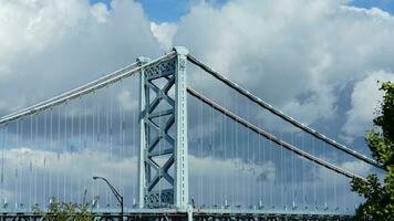 The old iron bridge view in the city photo