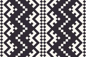 Geometric square pixel black and white pattern. Abstract geometric shape seamless pattern pixel art style. Ethnic geometric pattern use for fabric, textile, home decoration elements, upholstery vector