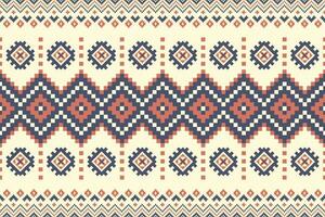 Aztec Kilim geometric border pattern. Ethnic geometric square shape seamless pattern pixel art style. Aztec Kilim geometric pattern use for textile border, table runner, wallpaper, carpet, etc. vector