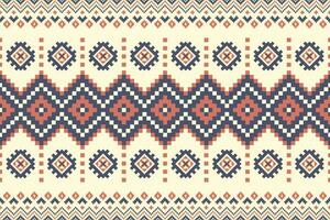 Aztec Kilim geometric border pattern. Ethnic geometric square shape seamless pattern pixel art style. Aztec Kilim geometric pattern use for textile border, table runner, wallpaper, carpet, etc. vector