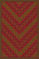 Ethnic carpet, rug, wall tapestry embroidery pattern. Ethnic geometric floral chevron pattern. Ethnic geometric stitch pattern use for textile, home decoration elements, upholstery, etc. vector