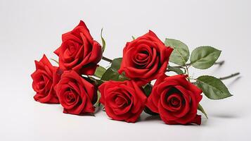 AI Generated Red roses background concept for Valentine day and love. photo