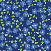 Seamless pattern with buds of blue forget-me-not flowers on a blue background vector