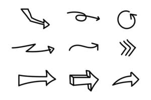 flecha mano dibujado colección vector
