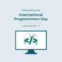 Code the Celebration. Vector Design Template for International Programmers Day.