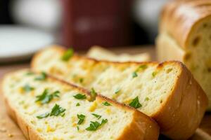 AI generated Garlic bread. Pro Photo