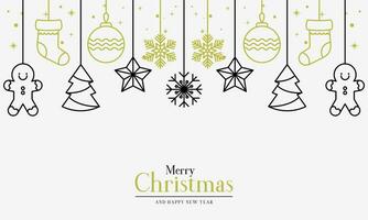 Elegant Christmas Decoration Banner Background with Christmas Decoration Elements vector