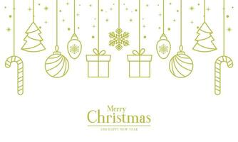 Elegant Christmas Decoration Banner Background with Christmas Decoration Elements vector