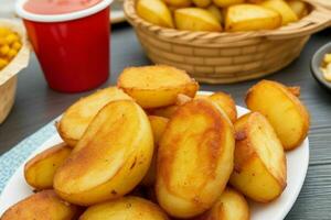 AI generated Traditional spanish fried potatoes. Pro Photo