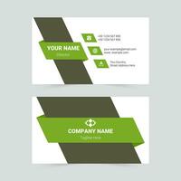 Green modern business card template vector