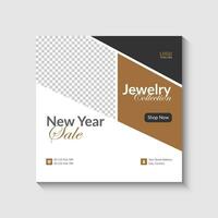 Vector new year sale jewelry collection social media post template