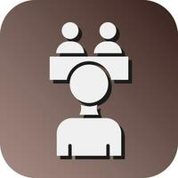 Job Interview Vector Glyph Gradient Background Icon For Personal And Commercial Use.