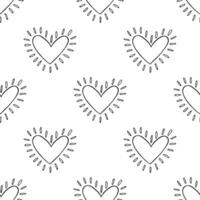 Seamless pattern with hand drawn heart doodle for decorative print, wrapping paper, greeting cards and fabric vector