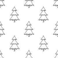 Seamless pattern with geometric minimal scandinavian Christmas tree doodle for decorative print, wrapping paper, greeting cards and fabric vector