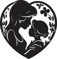 Heartfelt Maternity Floral Logo Nurturing Bloom Maternal Emblem vector