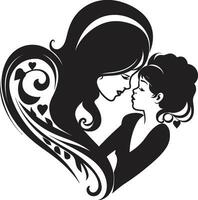 Maternal Affection Heartwarming Symbol Flowerful Love Mother Child Vector