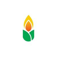candle flower logo design, illustration of a flower in the shape of a burning candle vector