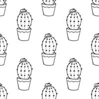 Seamless pattern with cactus doodle for decorative print, wrapping paper, greeting cards and fabric vector
