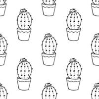 Seamless pattern with cactus doodle for decorative print, wrapping paper, greeting cards and fabric vector