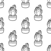 Seamless pattern with cactus doodle for decorative print, wrapping paper, greeting cards and fabric vector