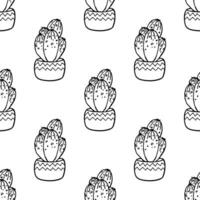 Seamless pattern with cactus doodle for decorative print, wrapping paper, greeting cards and fabric vector