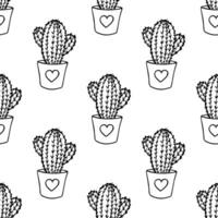Seamless pattern with cactus doodle for decorative print, wrapping paper, greeting cards and fabric vector