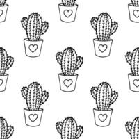 Seamless pattern with cactus doodle for decorative print, wrapping paper, greeting cards and fabric vector