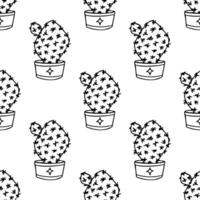 Seamless pattern with cactus doodle for decorative print, wrapping paper, greeting cards and fabric vector