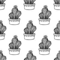 Seamless pattern with cactus doodle for decorative print, wrapping paper, greeting cards and fabric vector