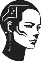 robo lógica ai logo creación neural fusión vector ai icono