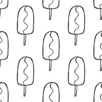 Seamless pattern with ice cream doodle for decorative print, wrapping paper, greeting cards, wallpaper and fabric vector