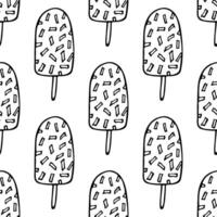 Seamless pattern with ice cream doodle for decorative print, wrapping paper, greeting cards, wallpaper and fabric vector