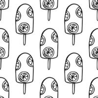 Seamless pattern with ice cream doodle for decorative print, wrapping paper, greeting cards, wallpaper and fabric vector