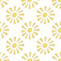 Seamless pattern with sun doodle for decorative print, wrapping paper, greeting cards, wallpaper and fabric vector