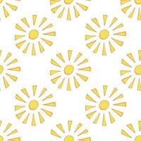 Seamless pattern with sun doodle for decorative print, wrapping paper, greeting cards, wallpaper and fabric vector