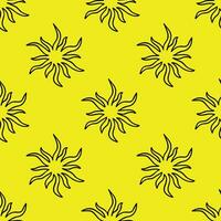 Seamless pattern with sun doodle for decorative print, wrapping paper, greeting cards, wallpaper and fabric vector