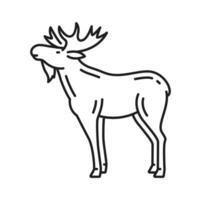 Moose wild animal with antlers isolated elk deer vector