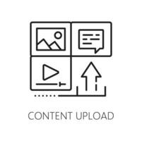 CMS, Content upload and management system icon vector