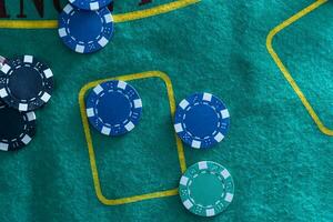 Casino symbols on bokeh background. photo