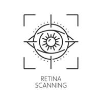 Retina scanning biometric identification icon vector