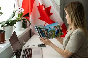 Canada National Flag Business Communication Connection Concept photo