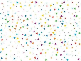 New Year Triangular Confetti. Light Rainbow glitter confetti background. Colored festive texture vector