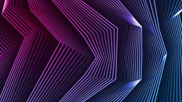 Blue ultraviolet neon curved lines video animation