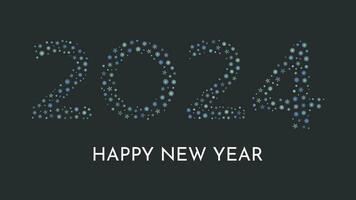 New Year's background with numbers 2024 made of snowflakes vector