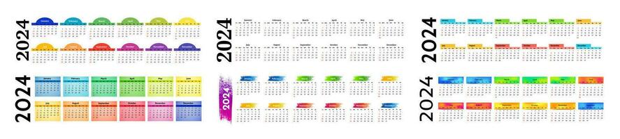 Calendar for 2024 isolated on a white background vector