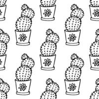 Seamless pattern with cactus doodle for decorative print, wrapping paper, greeting cards and fabric vector