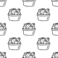 Seamless pattern with cactus doodle for decorative print, wrapping paper, greeting cards and fabric vector