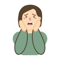 frustrated tired woman makes facepalm vector