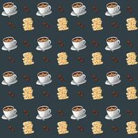 coffee and cookies seamless pattern vector