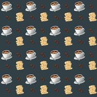 coffee and cookies seamless pattern vector